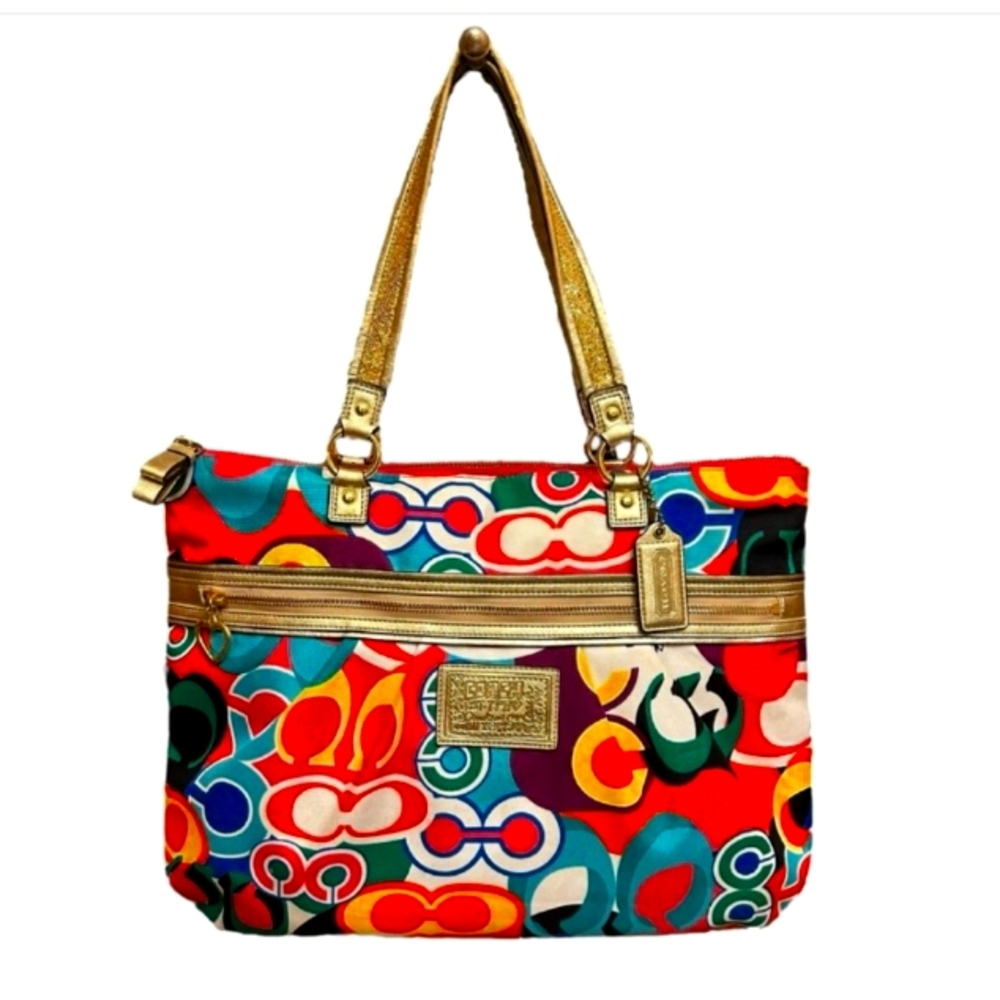 Coach Poppy Pop Art Graffiti F20080 Purse Tote Handbag 16 x 12